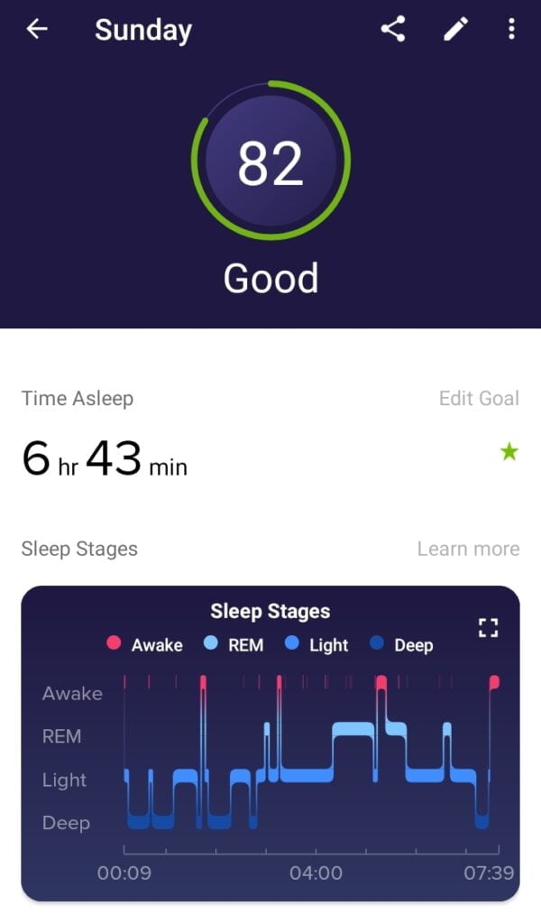 fitbit versa sleep tracking