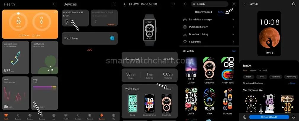 How to Change Huawei Band 6 Watch Face