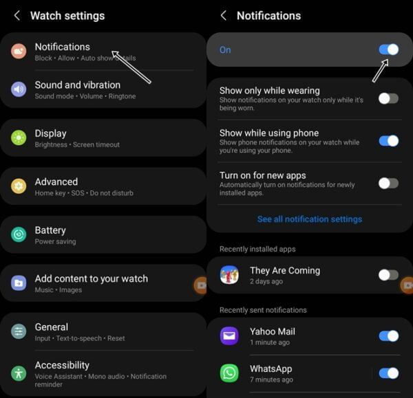 samsung galaxy watch active 2 whatsapp notification