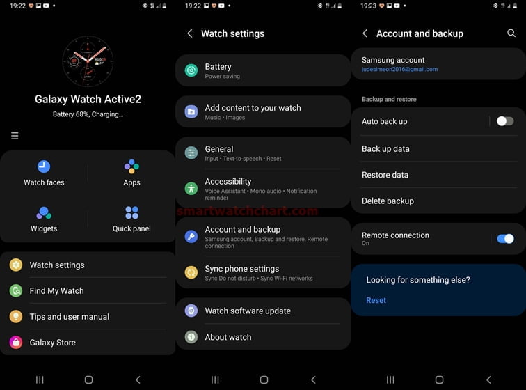 how to reset galaxy active 2 watch