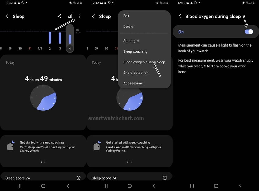 how to enable blood oxygen measurement tracking on Galaxy Watch 4