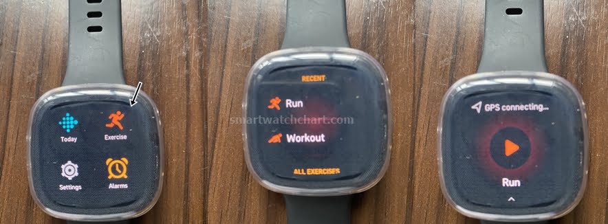 how to start a workout on Fitbit Versa 3